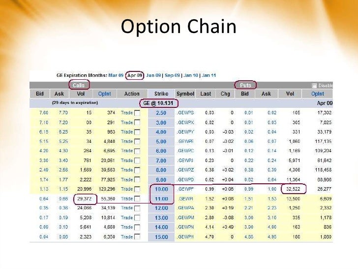 Option Contract Specifications